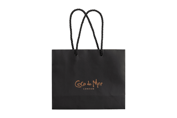 Retail packaging solutions- gift bag - Coco de Mer example - packaging for retail