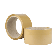 Paper tape from Macfarlane Packaging. Image shows two rolls of brown paper packing tape. 